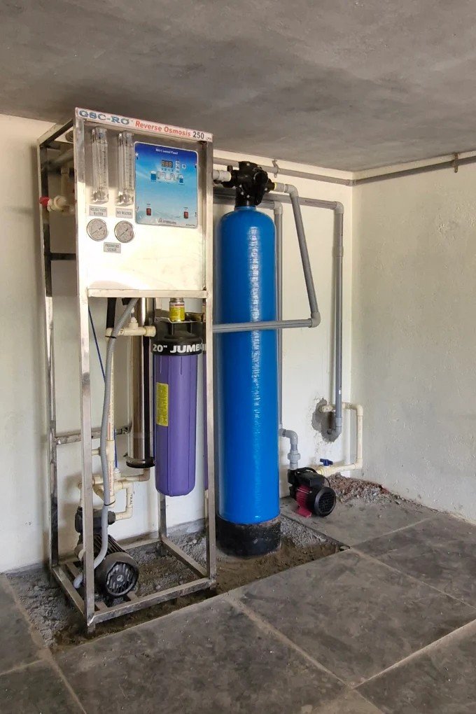 GSC-RO 250 LPH reverse osmosis plant with softener tank